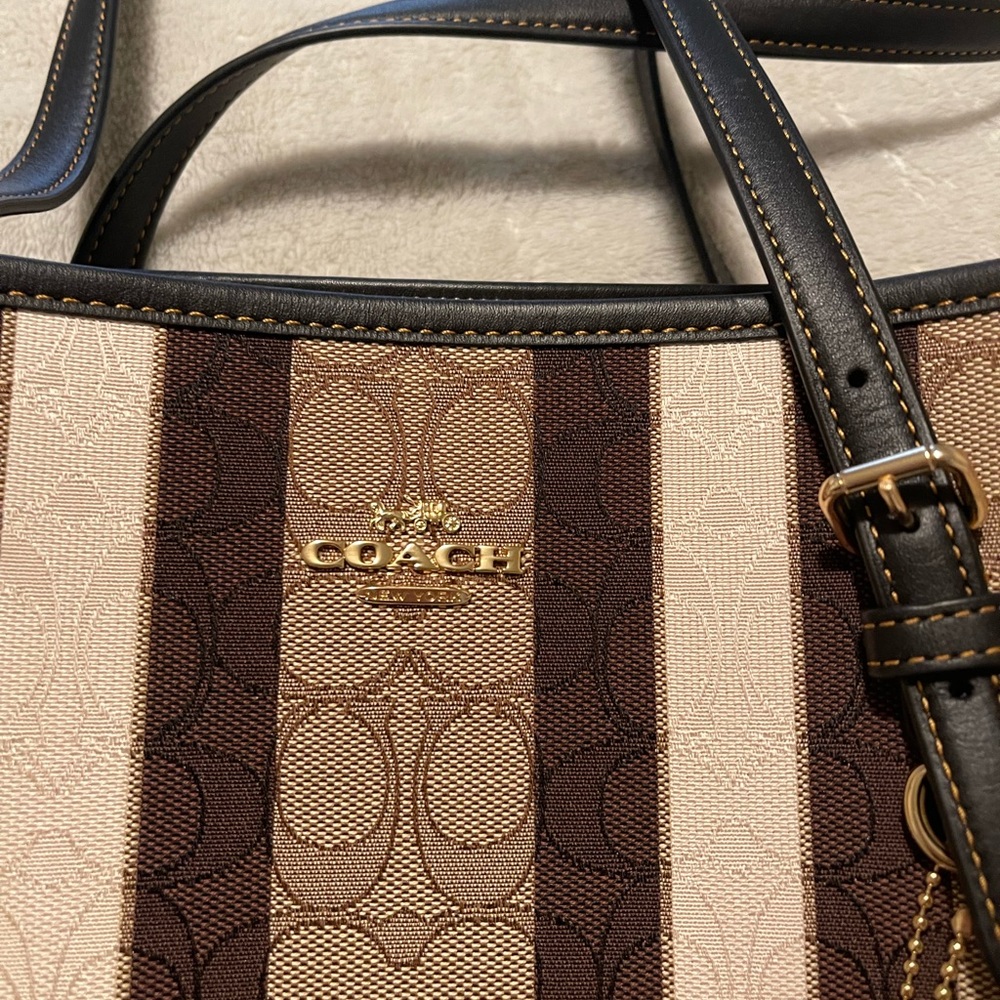 Coach - Mollie Tote 25 In Signature Jacquard With Stripes - Picture 12 of 14